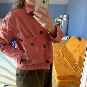 Paloma Wool coral cropped chore coat